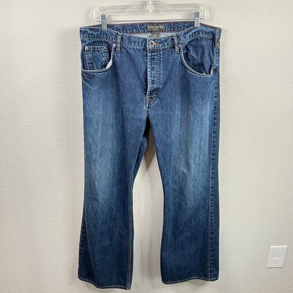 Banana Republic Factory Straight Leg Jeans Men's 38x32 Mid Rise Button Fly - Picture 1 of 6